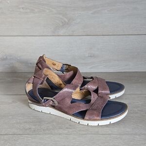 Sofft Women's Brown Strappy Leather Comfort Sandals Shoes Sz 8M